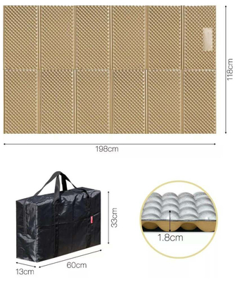 ホールセール ダブル折り畳み式寝具 白アルミフィルム 閉ざされたセル IXPE XPE 防水キャンプ用泡スリーピングパッド 2人