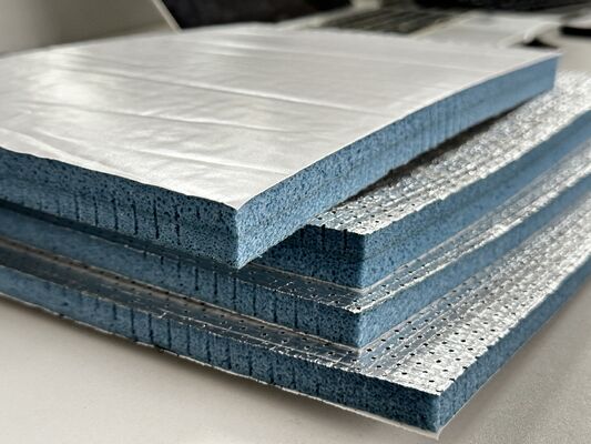 Semi Open Cell Polyolefin PO Acoustic Foam with Aluminum Foil Layer and Adhesive Backing Premium Noise Reduction Insulation Boards Fire Resistant and Easy to Install for Ventilation Systems