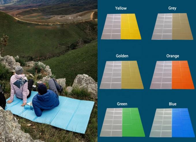 ホールセール ダブル折り畳み式寝具 白アルミフィルム 閉ざされたセル IXPE XPE 防水キャンプ用泡スリーピングパッド 2人 0